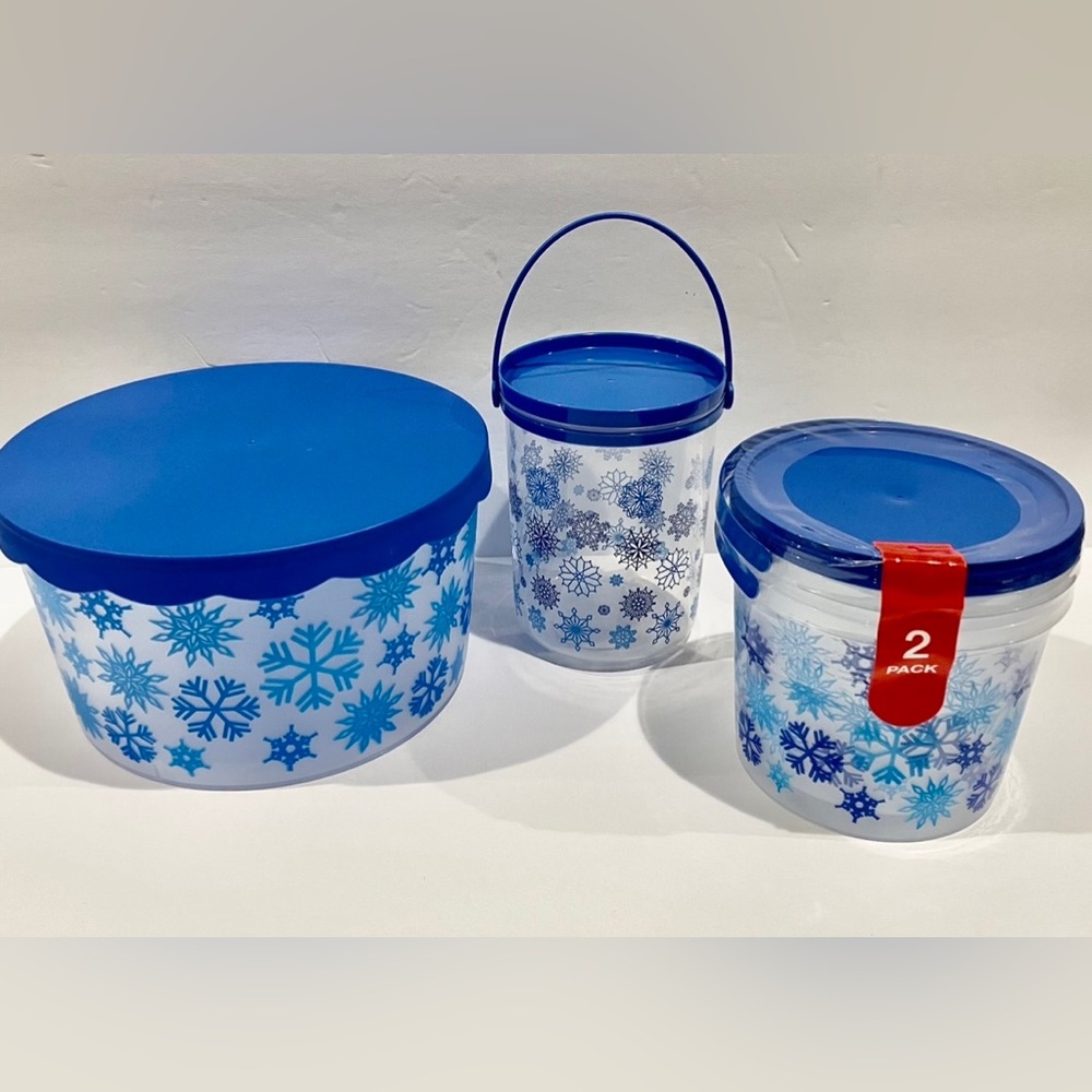 Holiday Storage Bundle- Blue Snowflake Design NWT